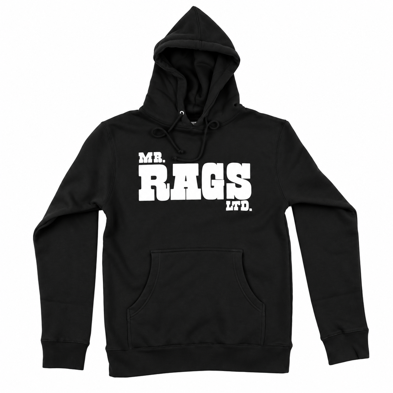 Mr. Rags Black Hoodie with White Logo hoodie