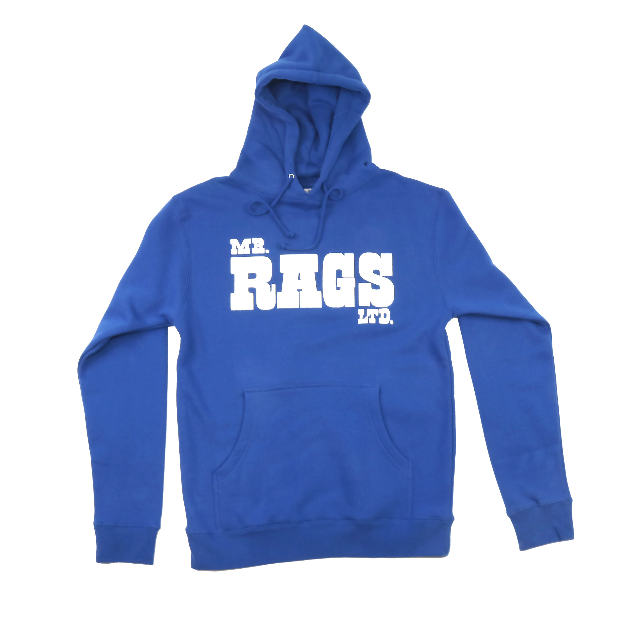 Mr. Rags White on Blue Hoodie hoodie