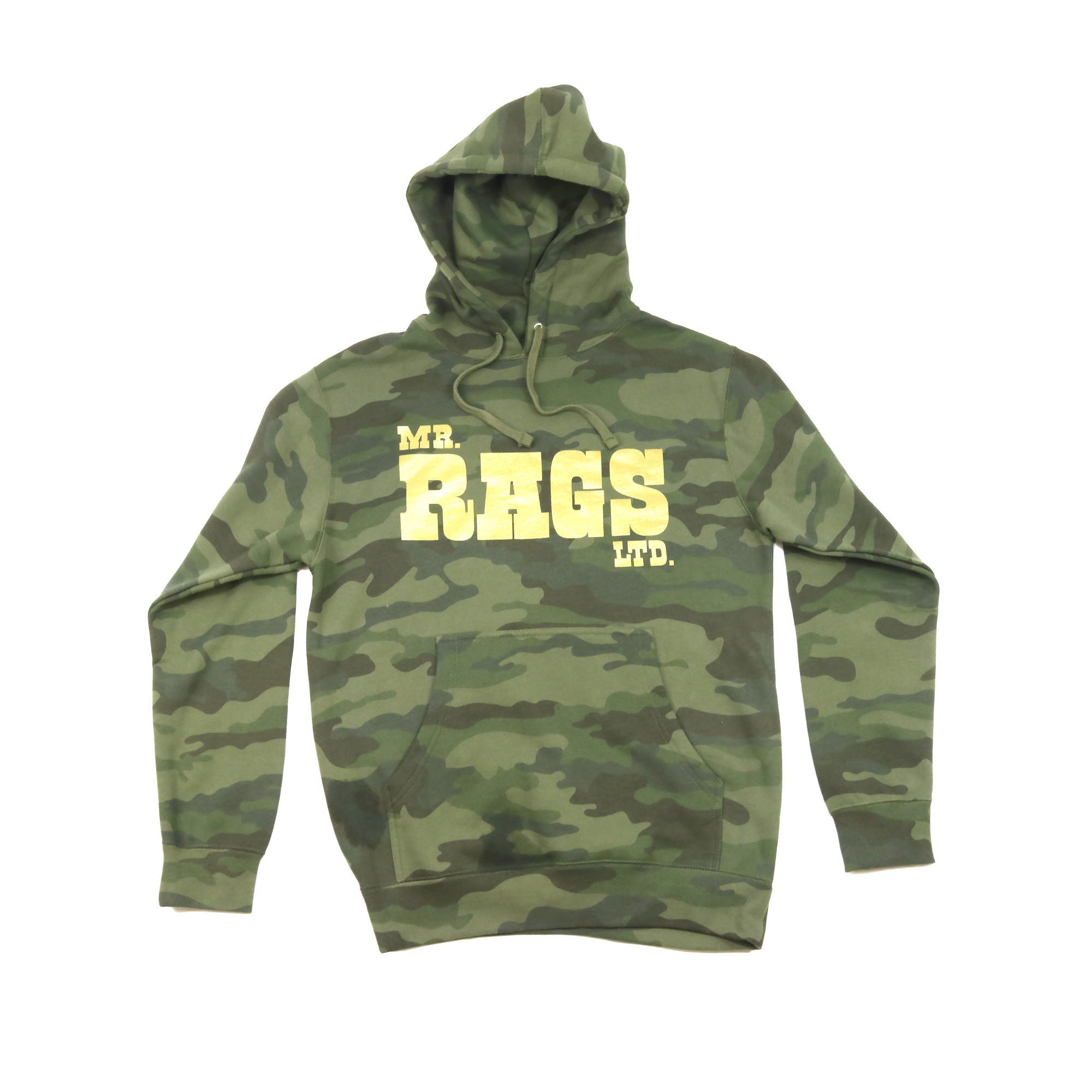 Mr. Rags Gold on Camo Hoodie hoodie