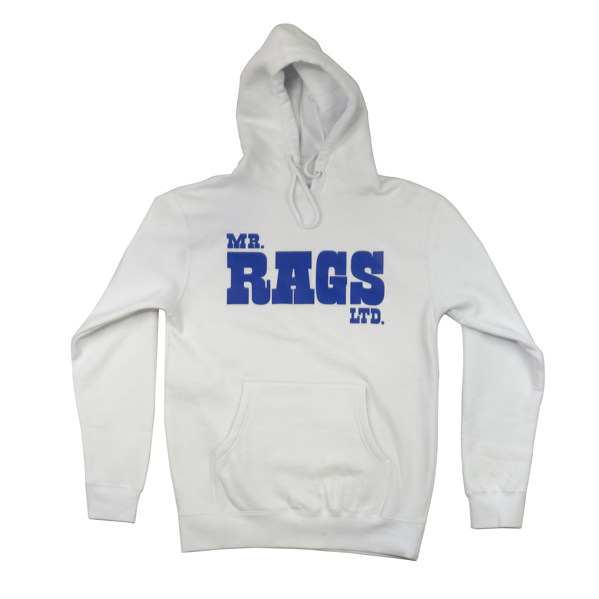 Mr. Rags Blue on White Hoodie hoodie